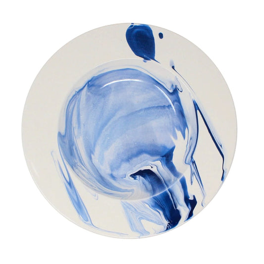 Light Gray Soup Plate - Marble in Delft Blue Christopher Spitzmiller