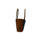 Black Mini Bag in Light Brown Leitz Leather