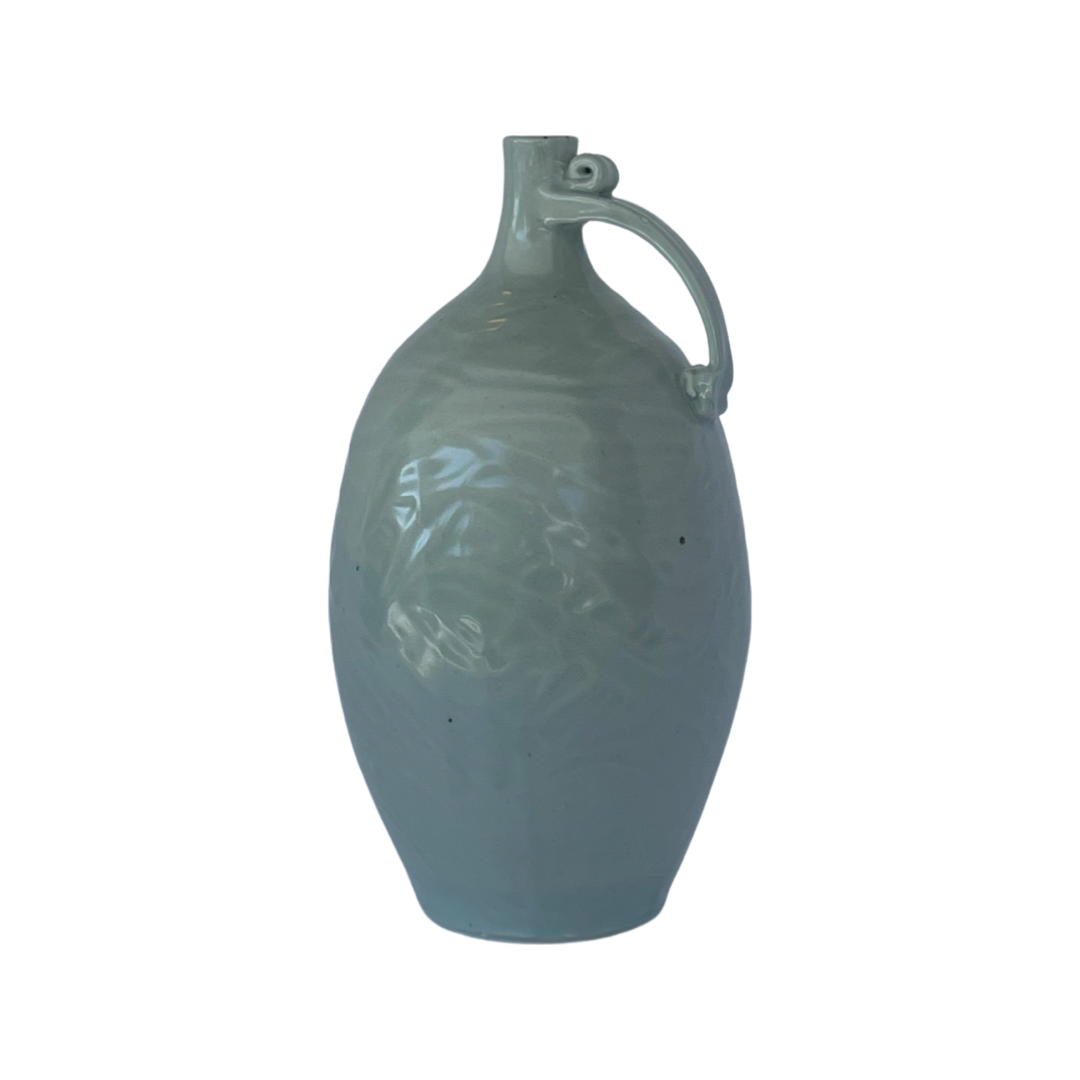 Dim Gray Large Vase in Light Blue with Handle Daniel Bellow