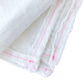 Light Gray Linen Tablecloth - White with Pink Stitching Celina Mancurti