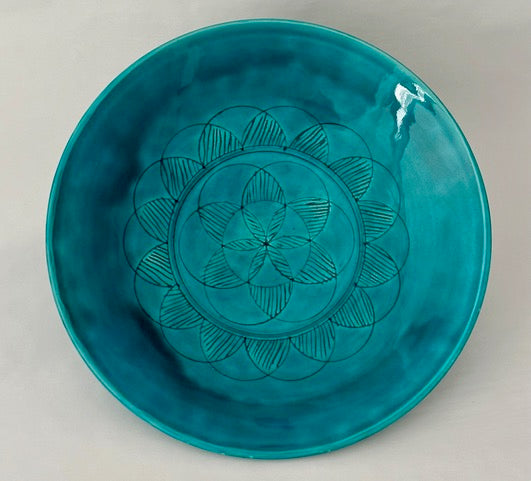 MALIKZADA 11" PLATE ETCHED TURQUOISE