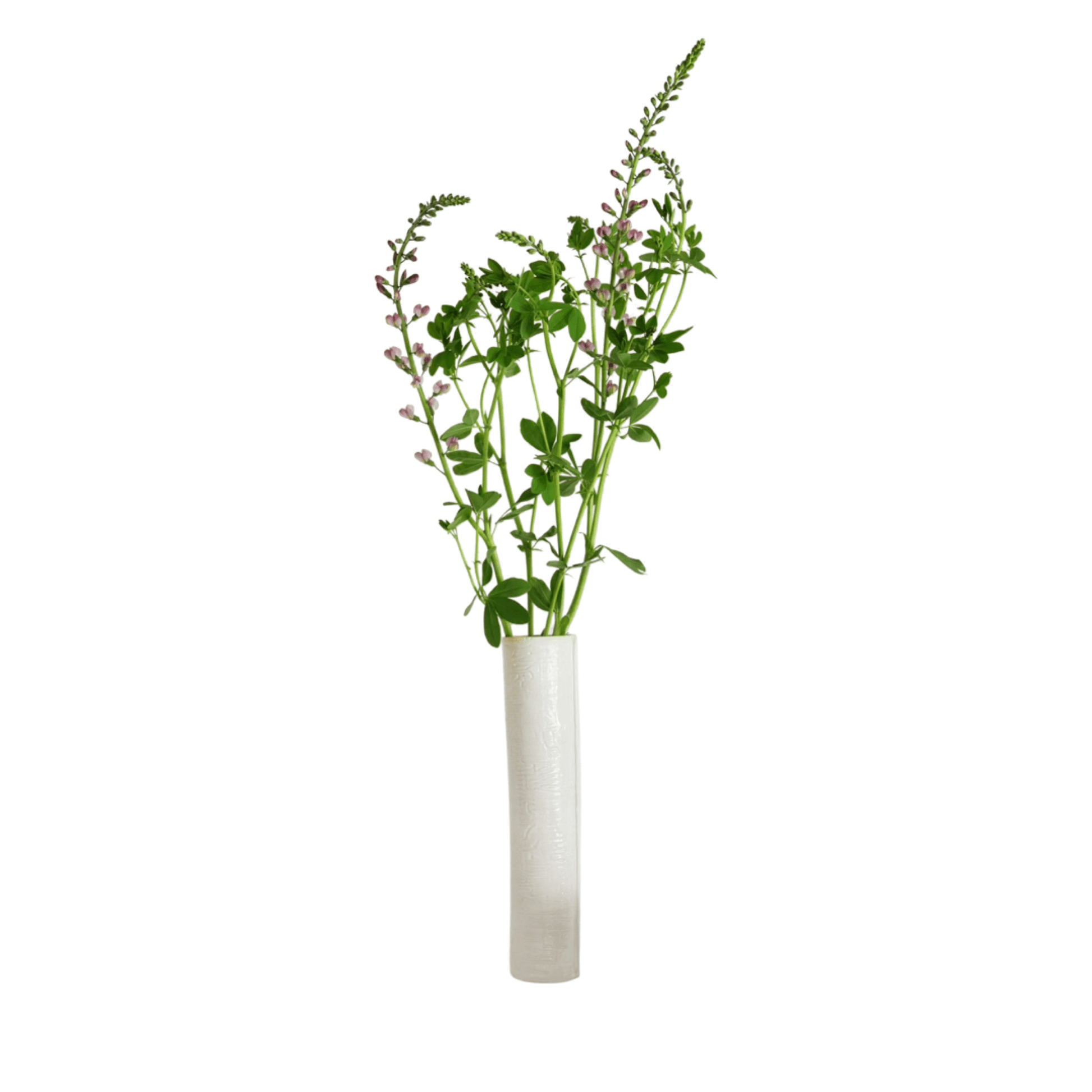 Dark Olive Green Tall White Vase Kathy Wismar