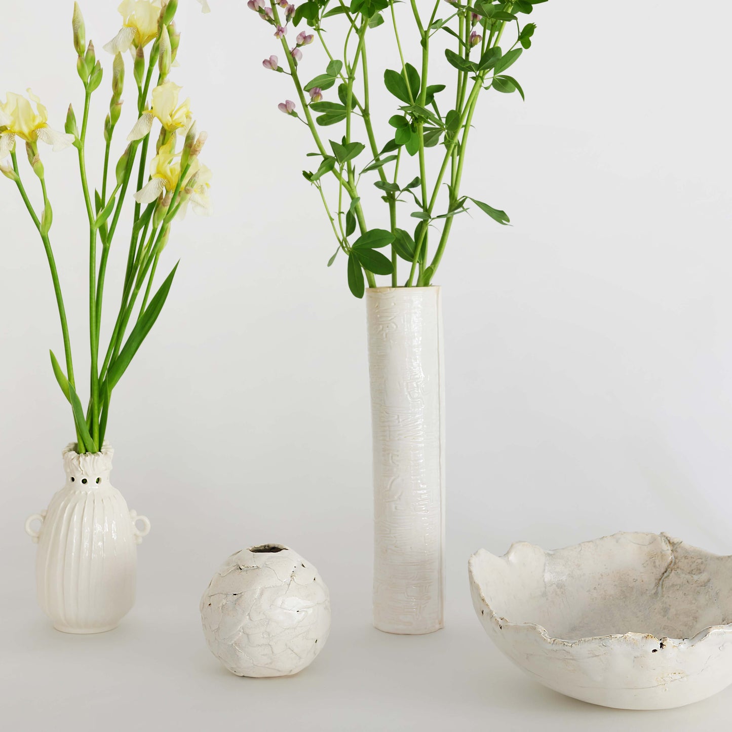 Light Gray Tall White Vase Kathy Wismar