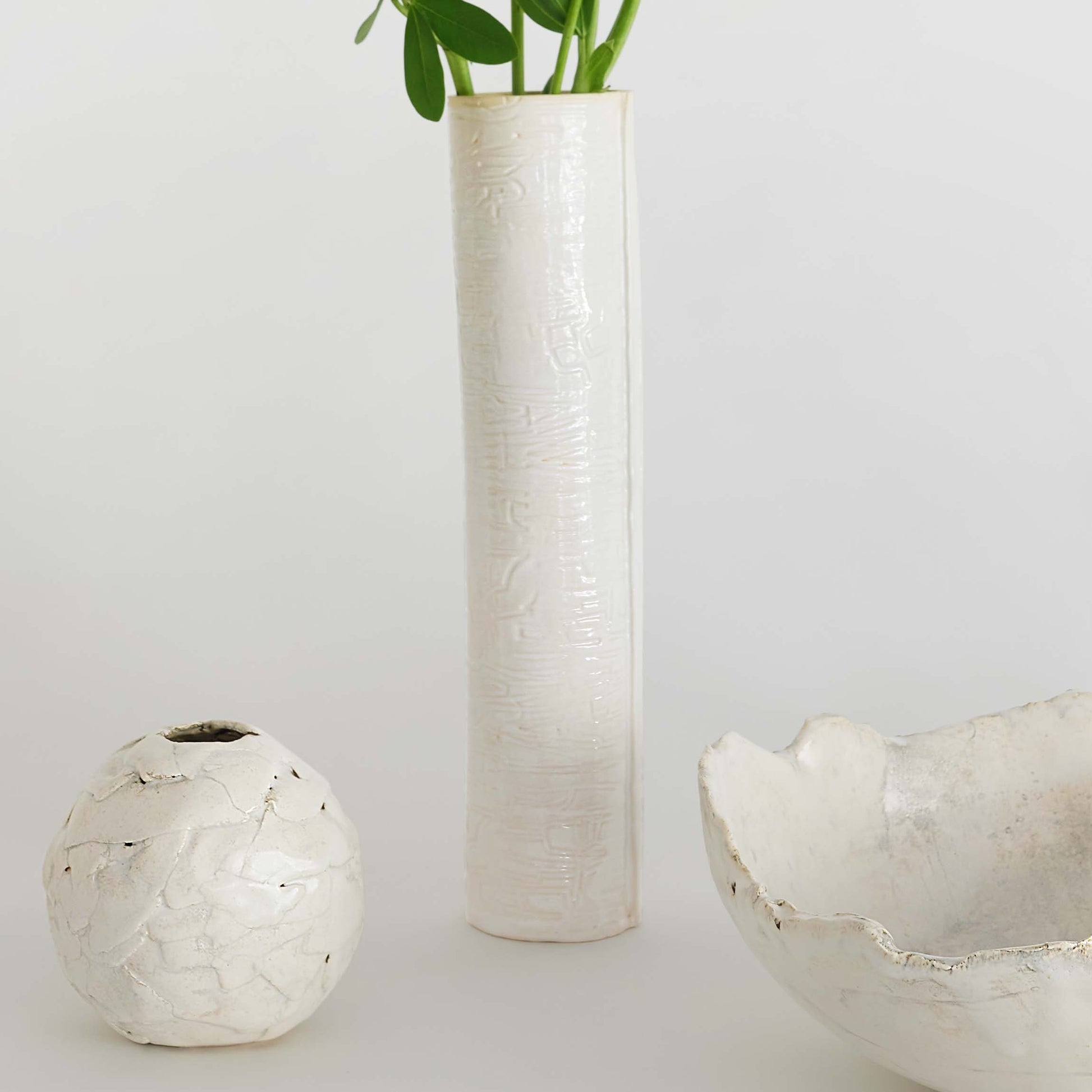 Light Gray Tall White Vase Kathy Wismar