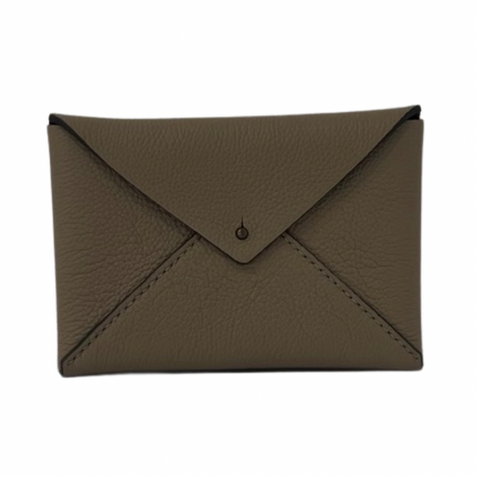 Dark Olive Green Envelope Clutch - Grey Leitz Leather