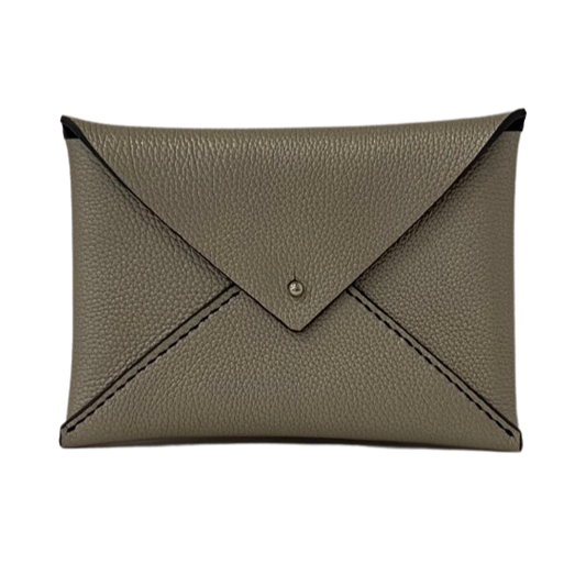 Dim Gray Envelope Clutch - Silver Leitz Leather
