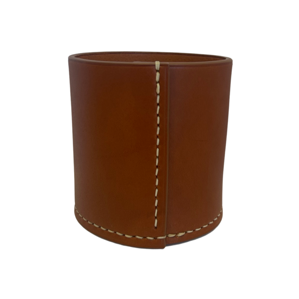 Saddle Brown Pencil Cup - Leather Leitz Leather
