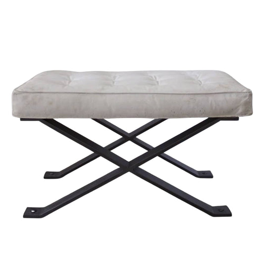 Dark Gray Tufted Cast Stone Bench RT Facts