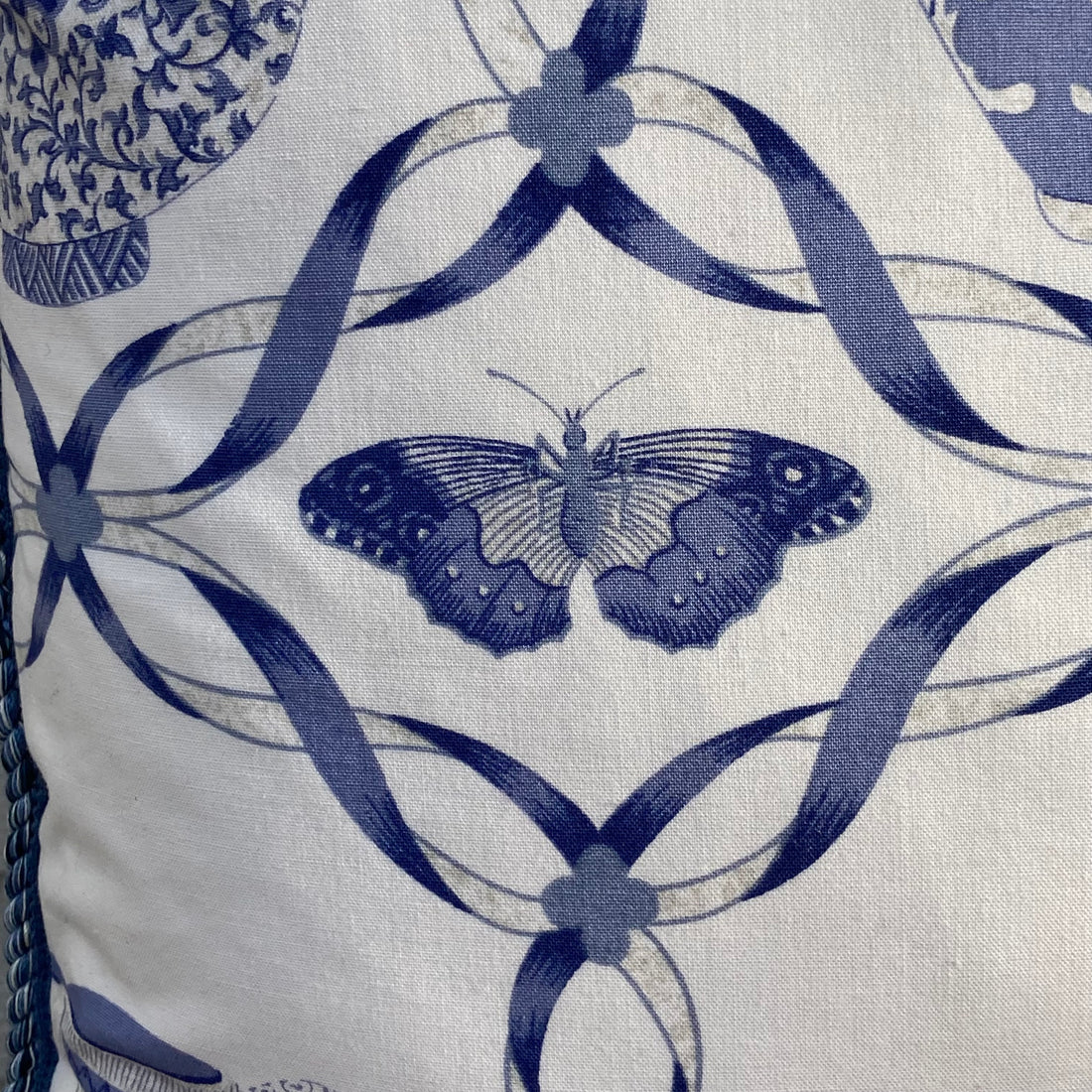 Gray Terbaldi Butterflies Pillow Rescued Textiles