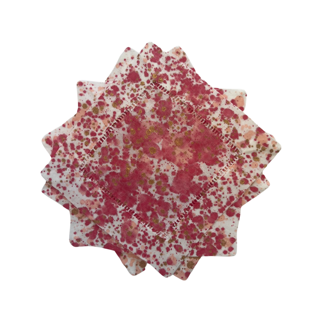 Sienna Cocktail Napkins - Red & Gold (Set of 4) Shandell's