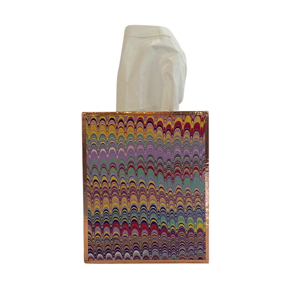 Dim Gray Marbleized Tissue Box - Lavender & Multi Pastel Shandell's