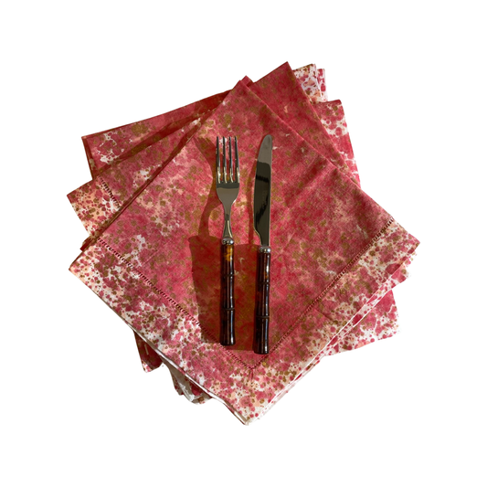 Sienna Dinner Napkins - Red & Gold Splatter (Set of 4) Shandell's
