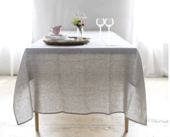 Gray Linen Tablecloth - Oatmeal Celina Mancurti