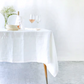 Lavender Linen Tablecloth - White with Pink Stitching Celina Mancurti