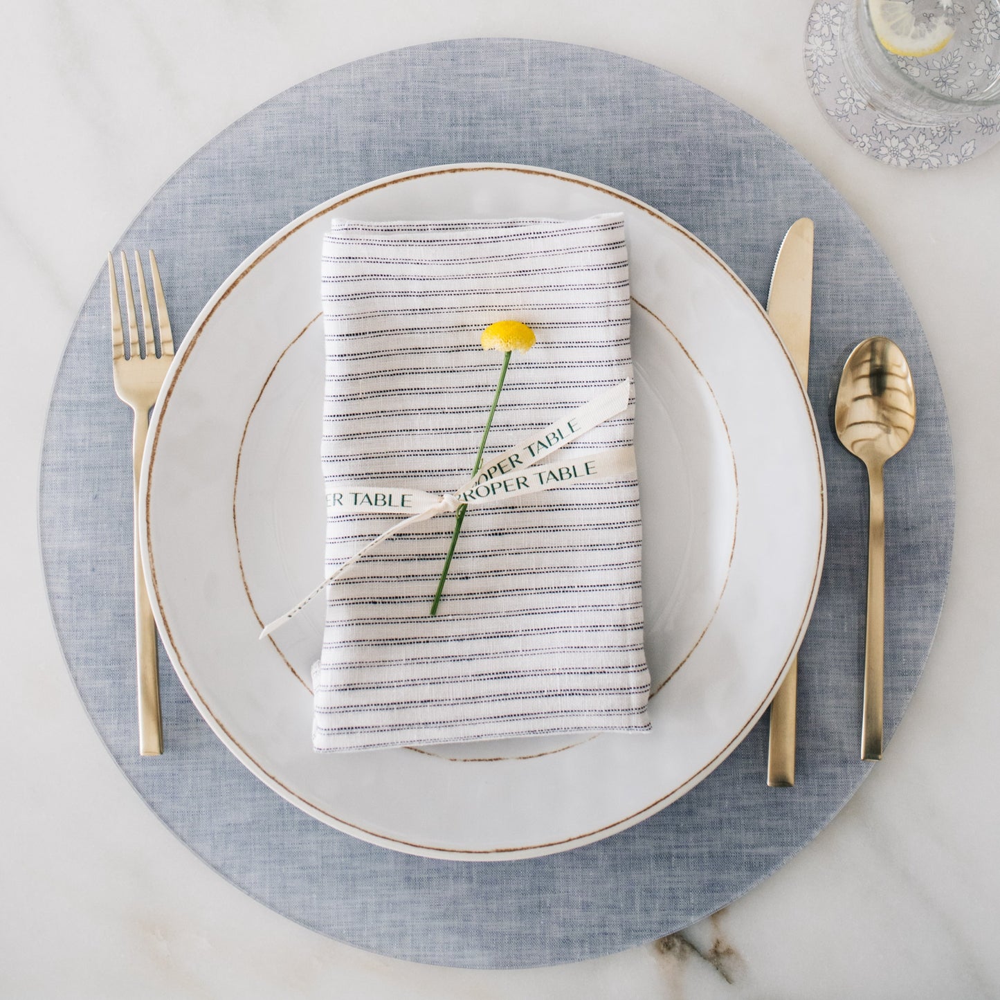 Gray Stone Grey Chambray Placemat Proper Table Co.