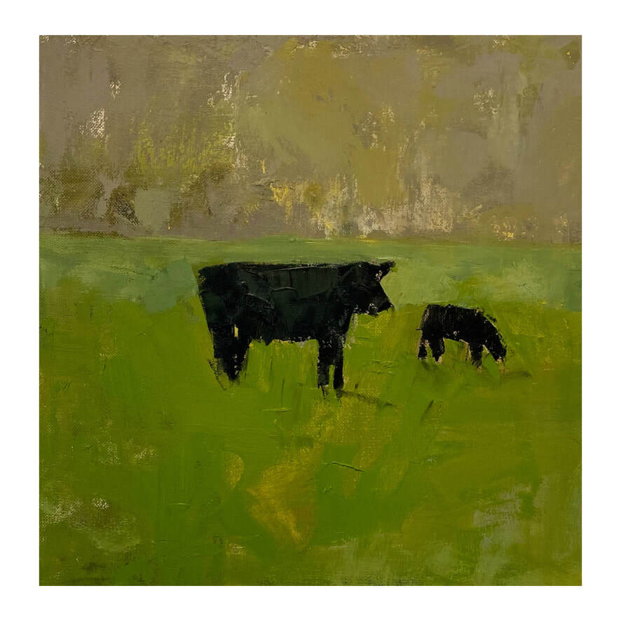 Dark Olive Green "Cows" Susan Rand