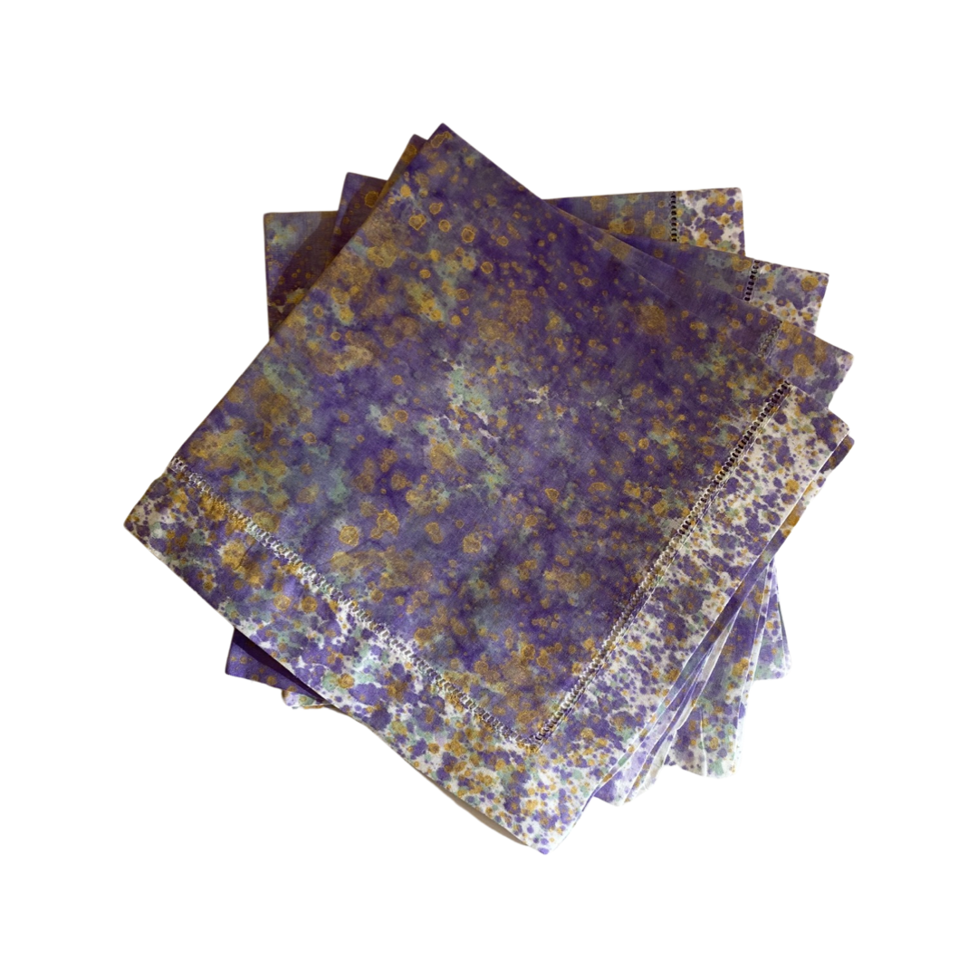 Dim Gray Dinner Napkins - Purple & Gold Splatter (Set of 4) Shandell's